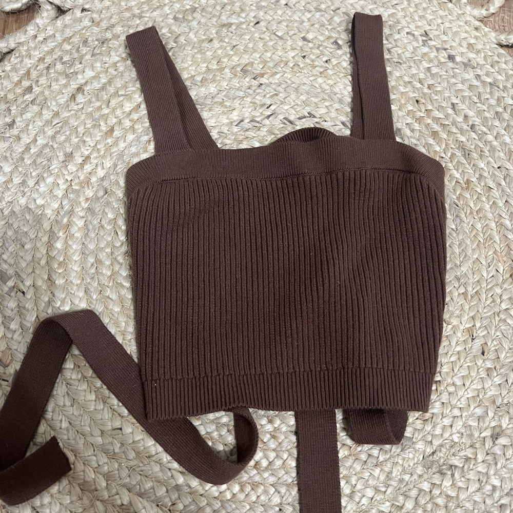 Hollister Knit Tie Back Tank Top
